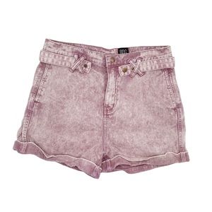 Urban Outfitters BDG Cora High Waisted Acid Wash Belted Mom Shorts Size 26 Mauve